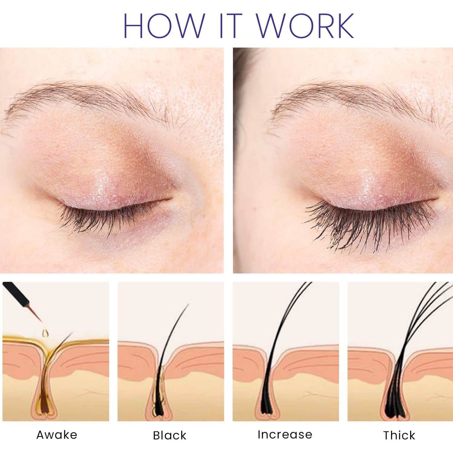 dark IBeaLee nourishes curly eyelashes, eyebrows, natural and beautiful solution eyelash pens_voghion.com