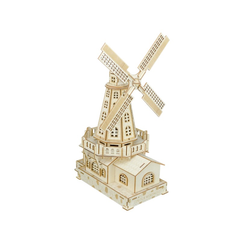 Directo de fábrica transfronterizo de madera dedicado rompecabezas tridimensional rompecabezas de juguete 3D modelo de montaje tridimensional