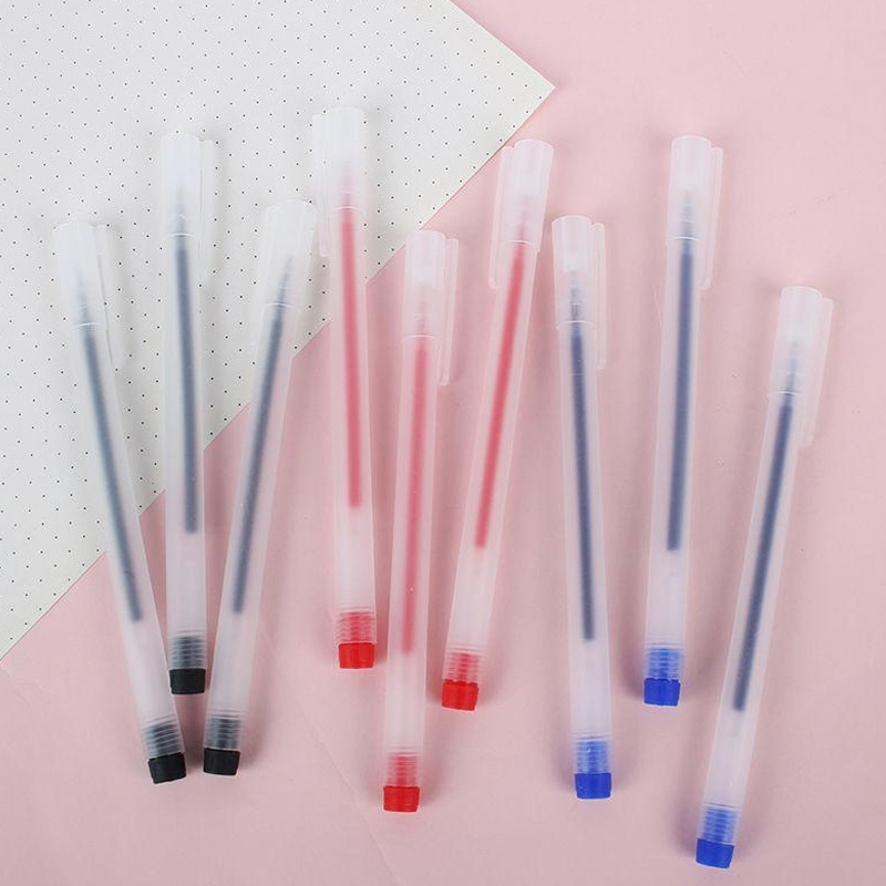 Frosted Rod Small White Pen Transparent Frosted Pen Gel Pen White Pen Office Exam Student Stationery Signature Ballpoint Pen