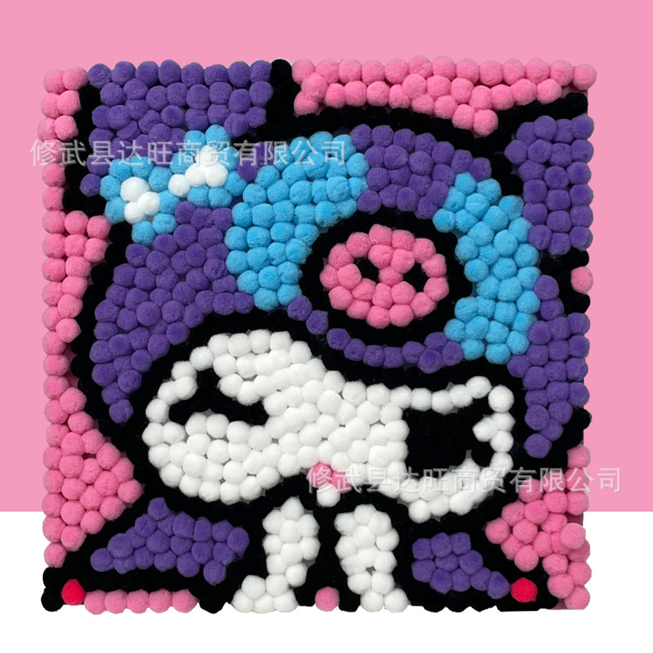 MQH20-024 / 20*20cm (wooden frame + canvas + hair ball + tweezers)