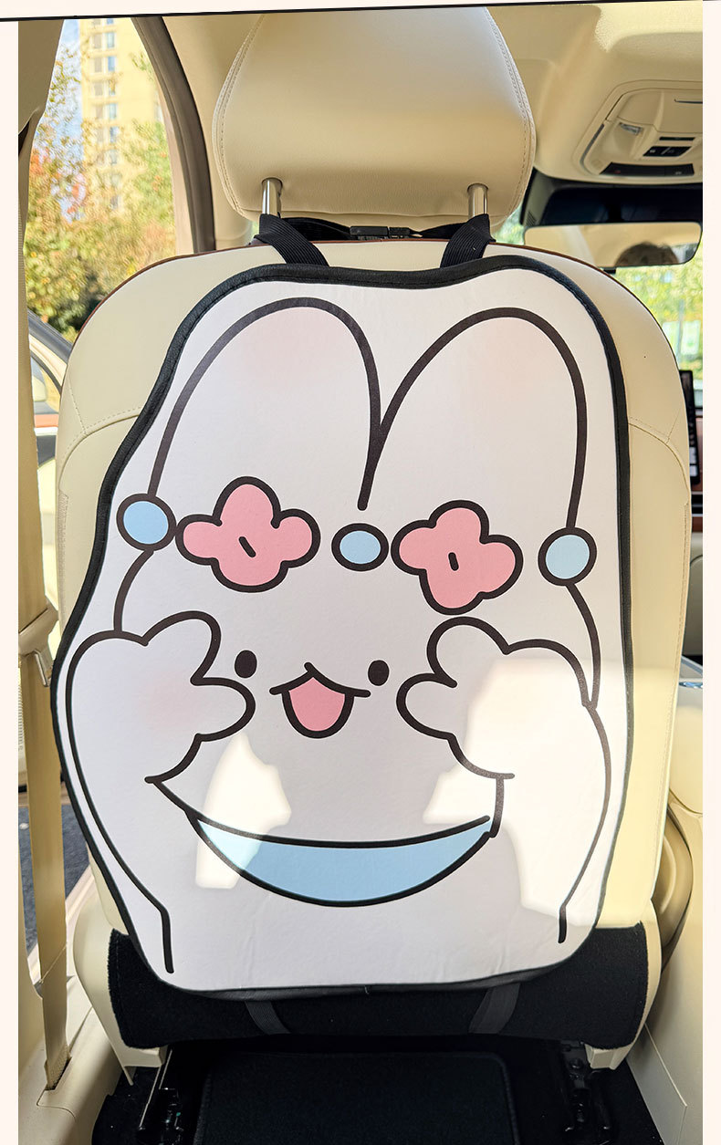 Cute Cartoon Seat Back Anti-Kick Pad for Women, Car Seat Rear Anti-Dirt Pad, Children's Dirt-Resistant and Wear-Resistant Cute Single Piece
