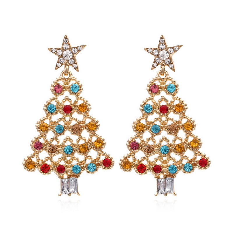 1 Pair Cute Christmas Tree Alloy Drop Earrings display picture 6
