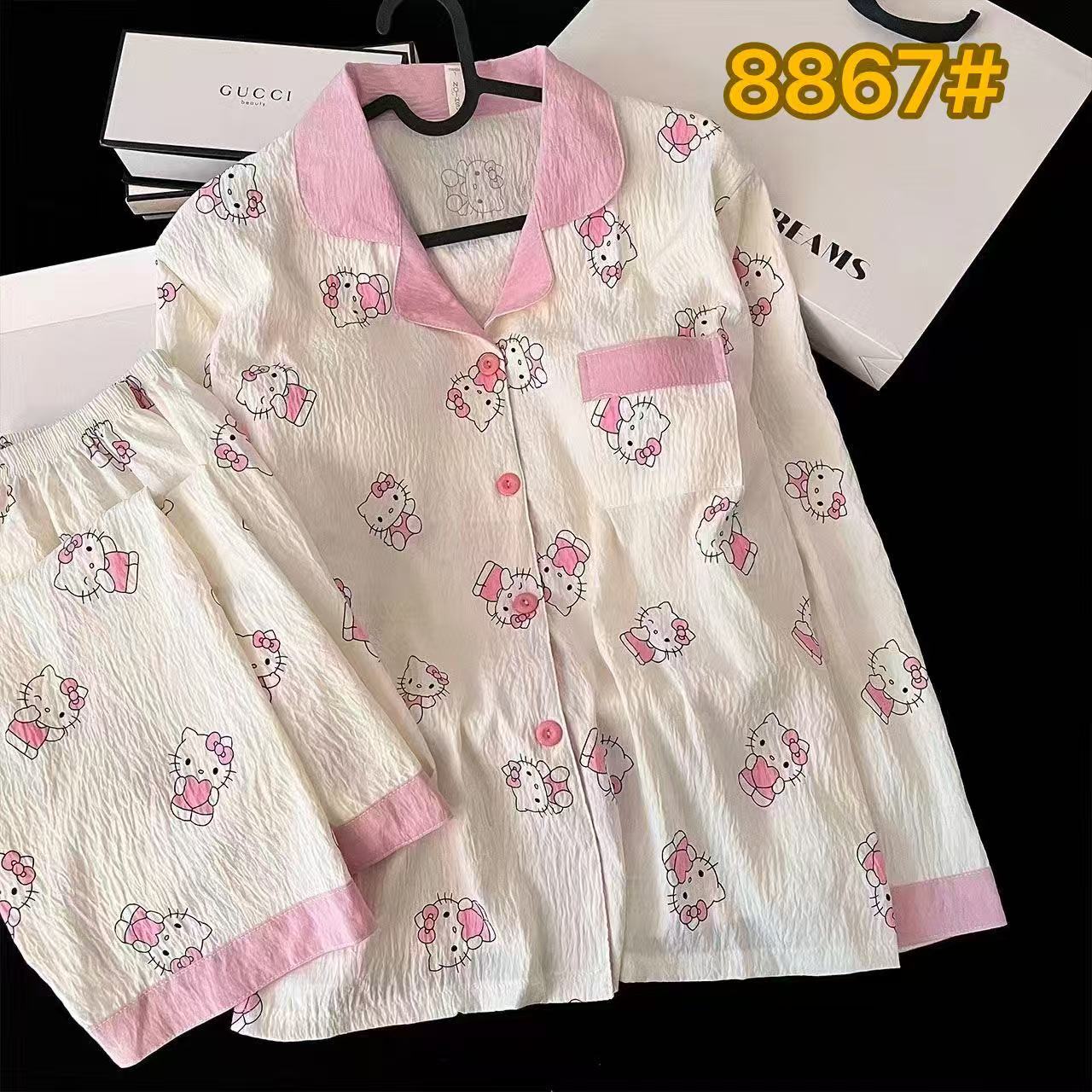 Al por mayor transfronterizo KT gato pijama mujer primavera y otoño nubes algodón manga larga 2026 nuevo juego de ropa de hogar encantadora super caliente