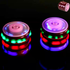 New Glowing Rainbow Music Top, Wood-like Colorful Spinning Top, Night Market Children's Toy Wholesale Supply