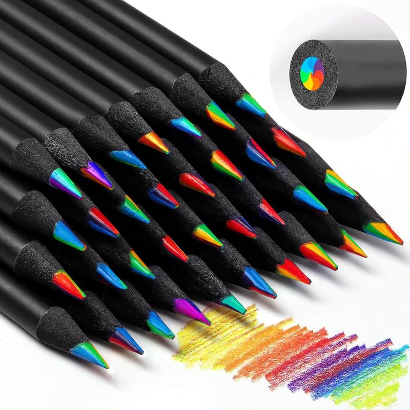 7色のレインボー鉛筆、多色鉛筆、レインボーペン、グラデーションカラー、ミックスカラー、DIY子供用手描き色鉛筆|undefined