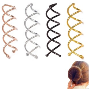 Spiral clip fixed hair curler screw rotating fixed shape ball head flower brace fixed hairpin