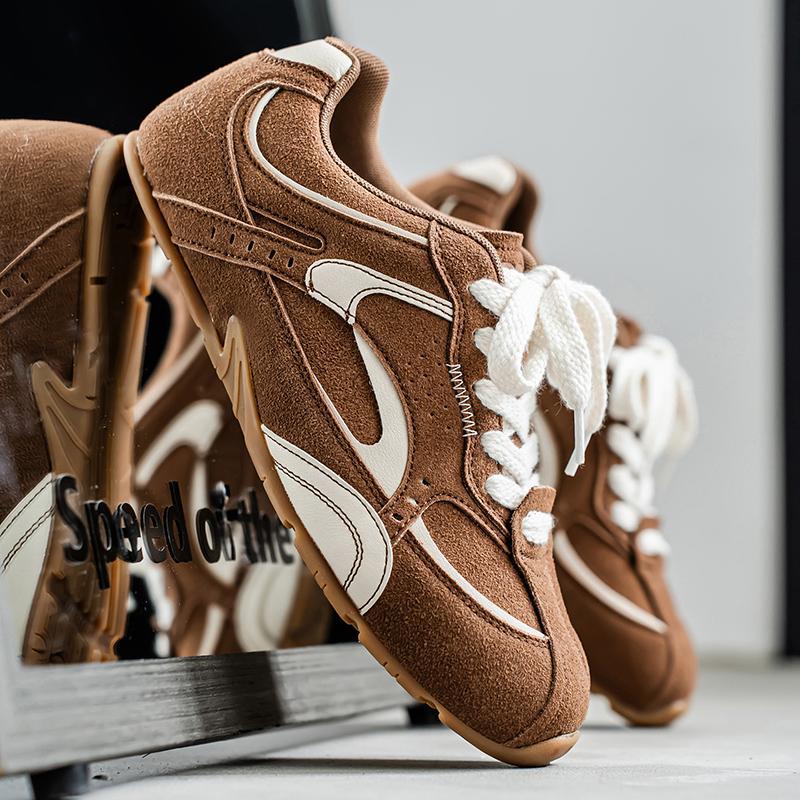 2025 Spring New Retro German Training Shoes Versatile Flat White Casual Lightweight Sports Shoes Men's Shoes