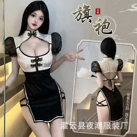 三生吟情趣内衣纯欲复古风汉服情趣旗袍性感透视镂空制服套装2742