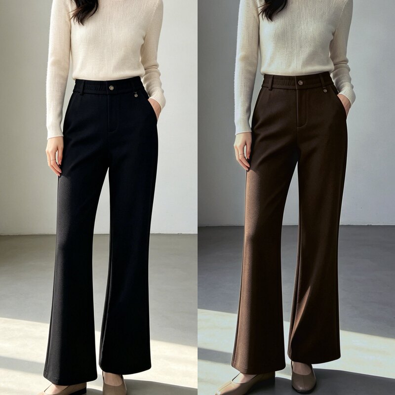 Autumn Flared Pants, Spring and Autumn Nylon Spandex High-Elastic Slimming Drapey Petite Flared Pants, Casual Versatile Factory Direct Sale Autumn Flared Pants, Spring and Autumn Nylon Spandex High-Elastic Slimming Drapey Petite Flared Pants, Casual Versatile Factory Direct Sale