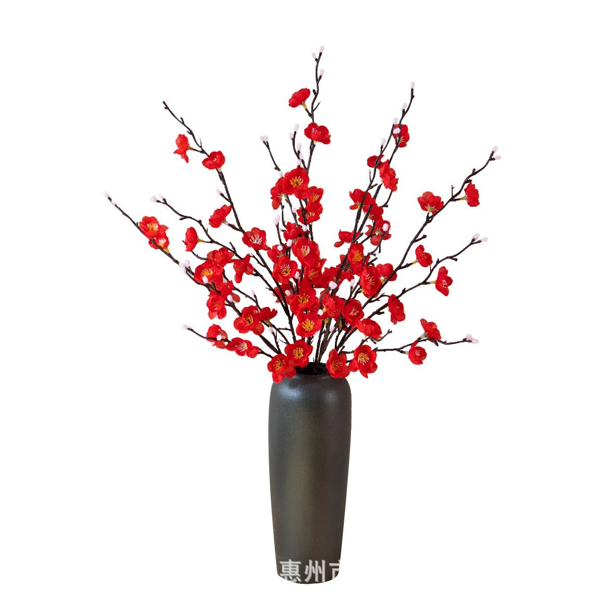 Flores artificiales de ciruelo estilo chino, ramas cortas de flor de melocotón, ramas de flor de invierno, flores artificiales para decoración del hogar, mesa de comedor, accesorios de fotografía, arreglos florales