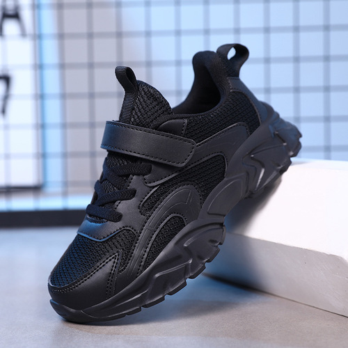 Wholesale children's boys' sports shoes, new autumn mesh shoes with soft soles, suitable for middle and large children, boys' mesh white shoes for students.