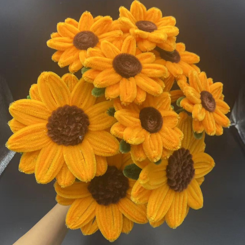 Single Sunflower Sunflower Handmade Twist Stick Finished Artificial Flower Fake Flower Immortal Flower Ornament Won the First Prize in One Fell Swoop