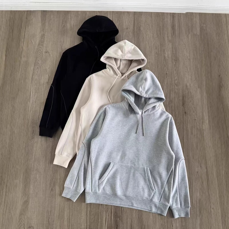 Nocta Same Style Plain Hoodie with Reflective Strips and Fleece Lining for Men, Autumn 2025, Can Be Paired with Matching Pants