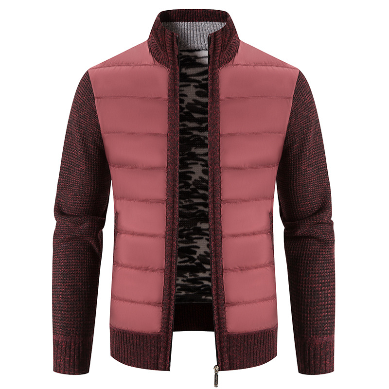 New velvet thickened men's knitted Korean style trendy loose sweater cardigan jacket_voghion.com