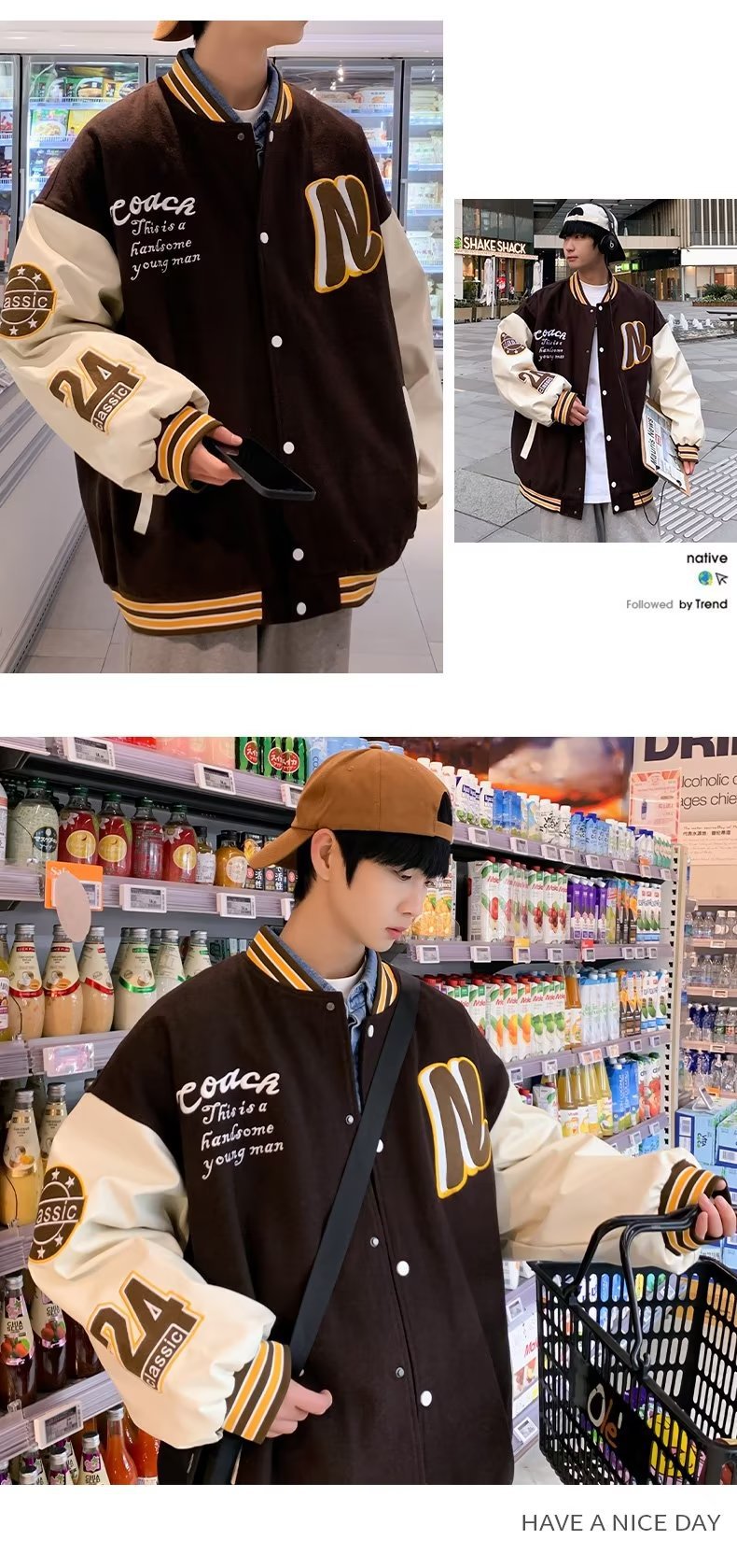 Giacca baseball uomo stile casual per primavera e autunno_voghion.com