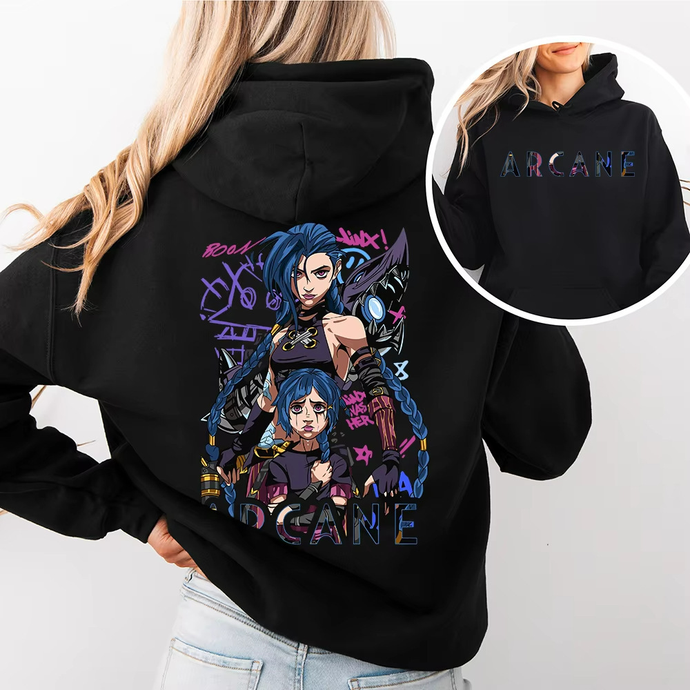 Arcane Jinx Hoodies Man Women Harajuku Clothing Hot Anime