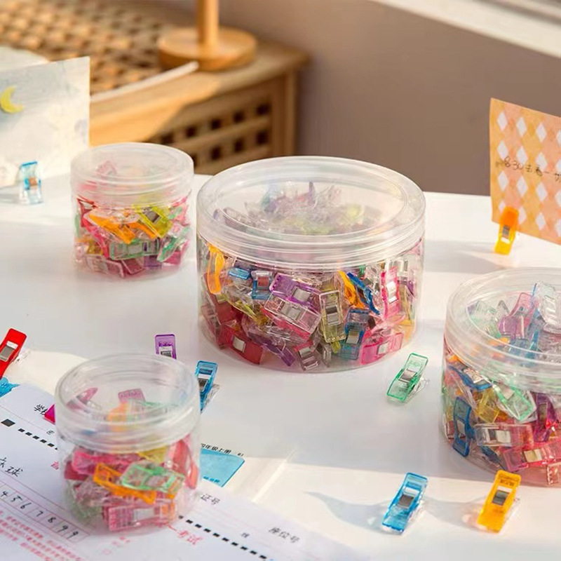 Manufacturer Wholesale Plastic Edge Clips, Cylindrical Ax Clips, Sewing Patchwork Positioning Clips, Mixed Color Long-Tail Strong Clips