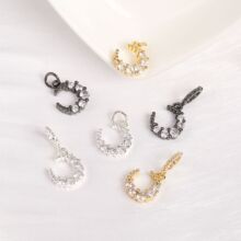 14K\18K��ɫ�����ɫ�Ƕ�ʯ�����͵���10mm�⏽diy����Ʒ���