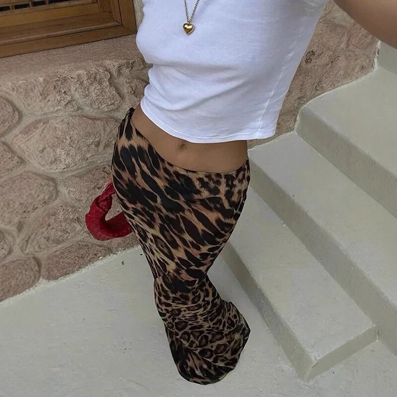 New European and American Clothing Spring, Summer and Autumn Leopard Print High-Waisted Skirt Women's Slim Floor-Length Skirt Sexy Street Style New European and American Clothing Spring, Summer and Autumn Leopard Print High-Waisted Skirt Women's Slim Floor-Length Skirt Sexy Street Style