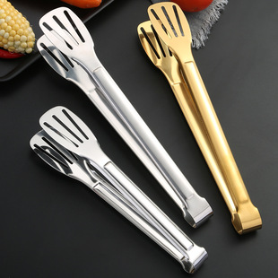 Thickened Stainless Steel Three-line Clip Barbecue Self-service Food Clip Baking Tool Bread Clip Hotel Barbecue Steak Clip
