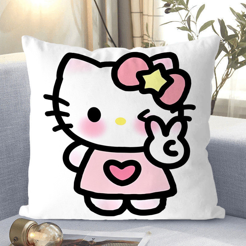 Hello Kitty, almohada de gato, Hello Kitty, almohada de corazón de niña, almohada de respaldo de dormitorio de estudiantes.
