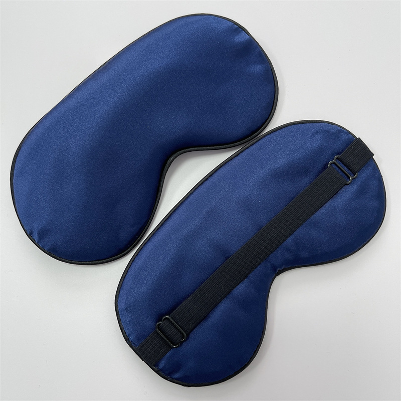 Máscara de ojo de seda para dormir de doble cara de seda artificial Máscara de ojo de sombreado de seda de mora color sólido máscara de ojo de satén en stock al por mayor