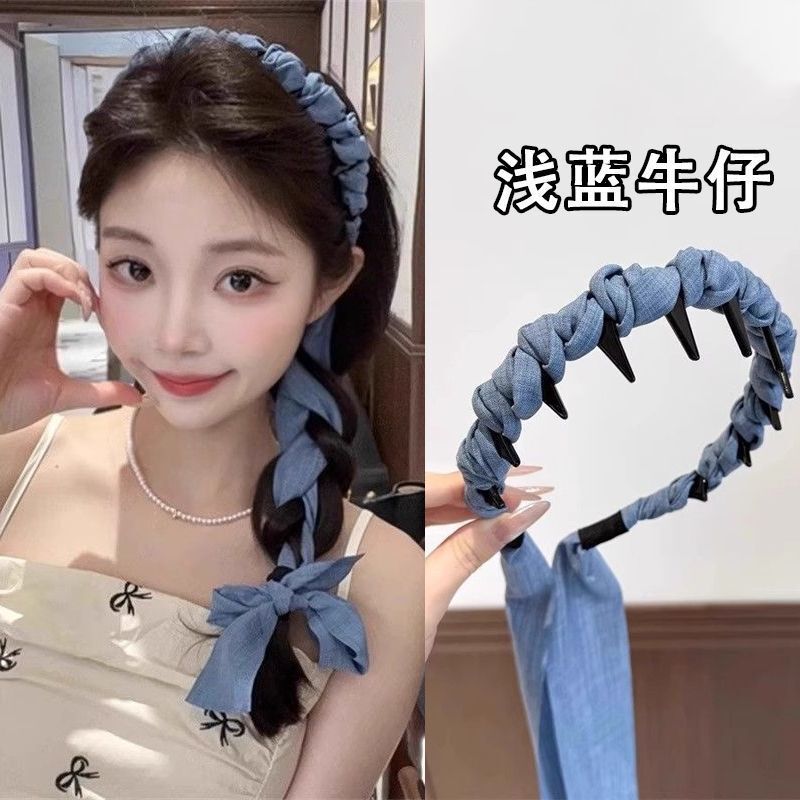 波浪发箍女2025新款洗脸专用高颅顶头箍带齿防滑压发发卡气质头饰|undefined