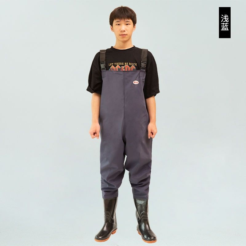 Thickened wading pants, fishing pants, waterproof leather pants, fishing shorts, wading pants, one-piece rain boots, and integrated rain pants