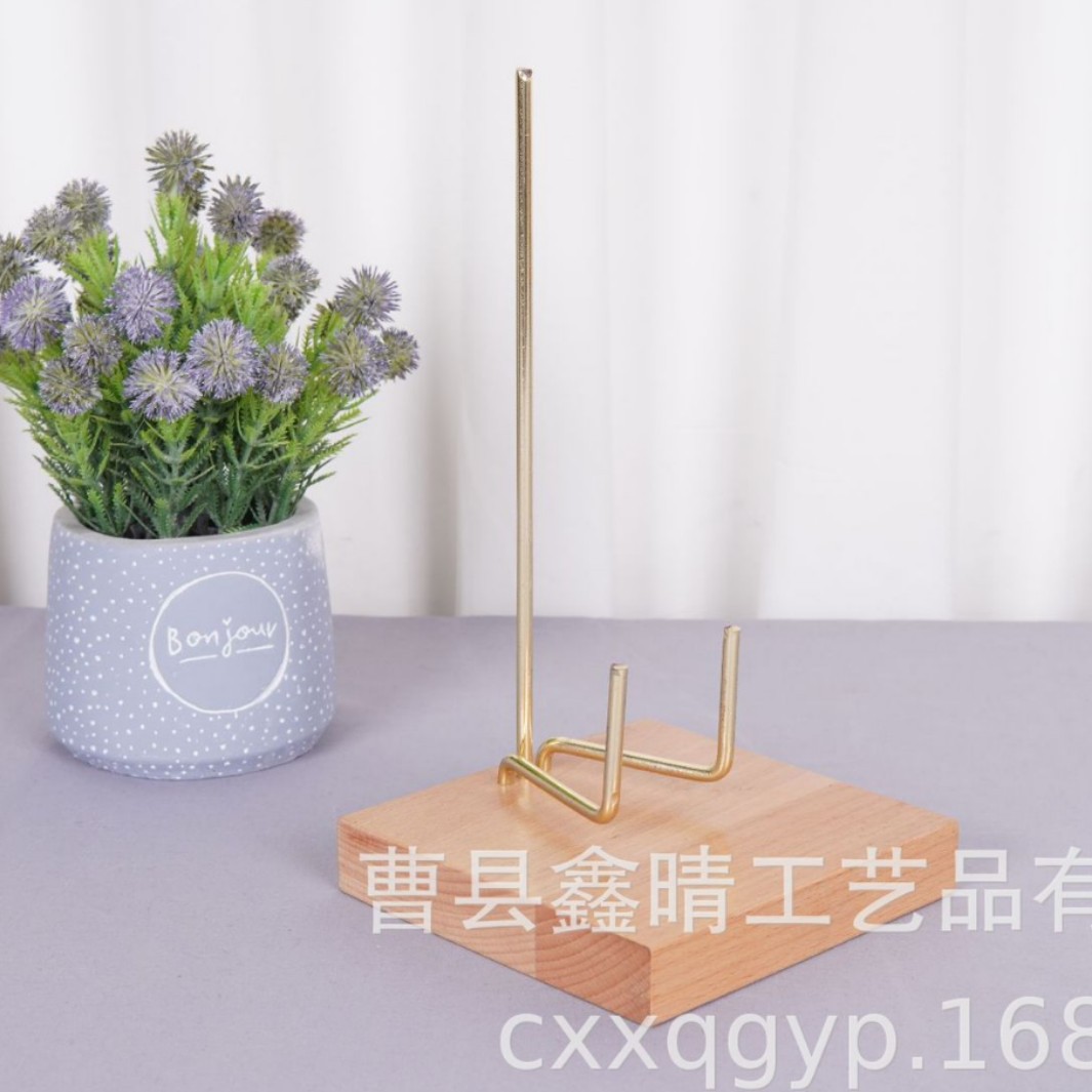 Estante de almacenamiento de vajilla combinado de hierro y madera simple creativo Estante de exhibición de pasteles de té de madera para el hogar Estante de exhibición de artesanías de madera