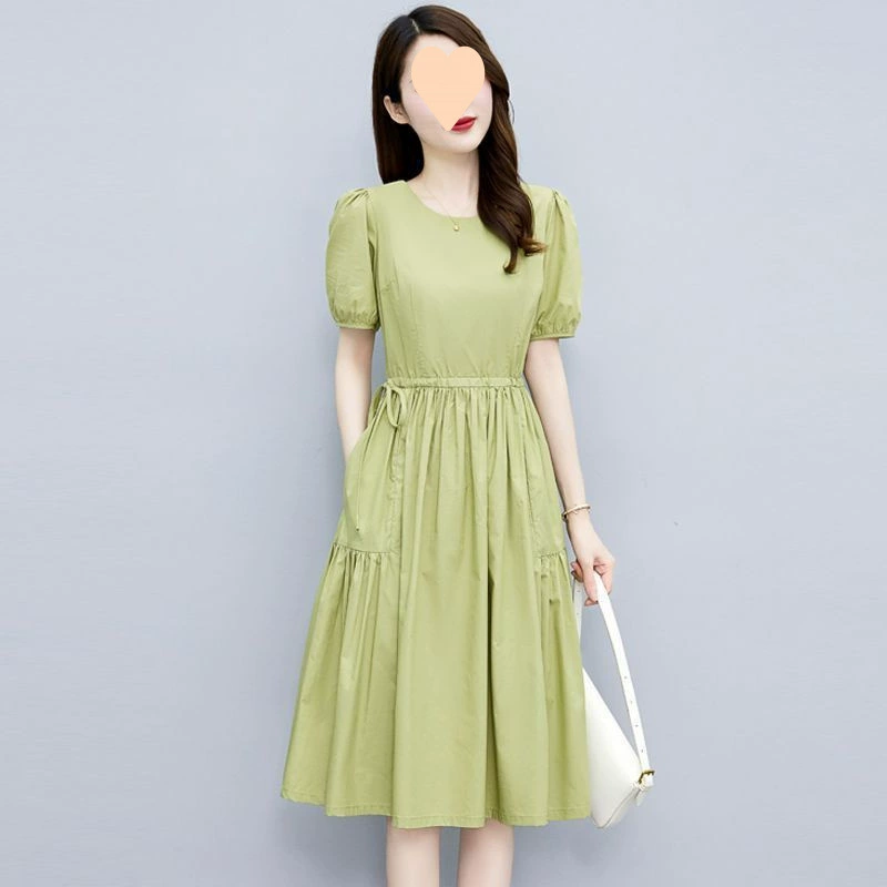 Французское высококачественное хлопково-льняное платье для женщин, лето 2025, новая модель, изысканная юбка с легким ароматом.