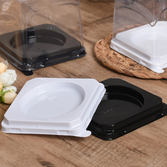 正方Y003慕斯蛋糕盒3寸千層烘焙西點透明塑料盒一次性打包月餅盒