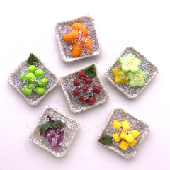 纯手工软陶制作美食3D立体食玩冰镇贴仿真冰镇水果磁力贴青提杨梅