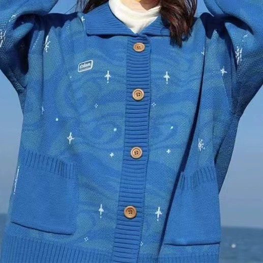 Вязаный кардиган для студенток, в корейском стиле, свободного кроя, с длинными рукавами, новый осенне-зимний стиль, японский милый студенческий топ.