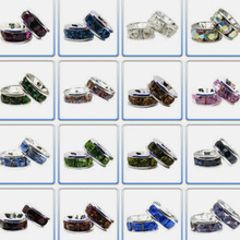 6 8 10mm钻圈镀银镀金直边浪边水钻隔片白黑手链隔珠串珠配件y61