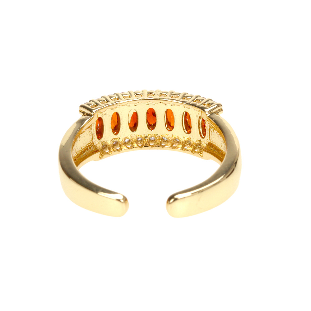 new fashion color inlaid zircon oval diamond copper ring accessoriespicture1