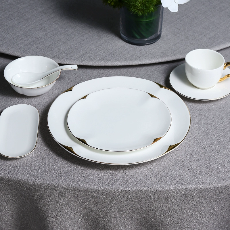 Tableware for hotel, set for commercial use, dinner plate, 4 piece set