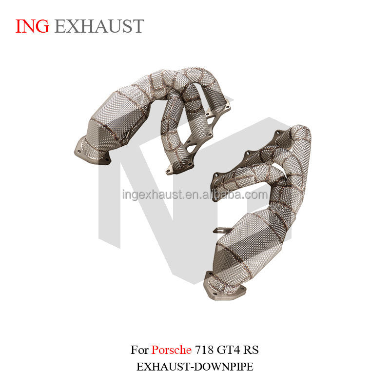 Suitable for Porsche 718 GT4 RS manifold exhaust system with heat shield, high-flow performance manifold