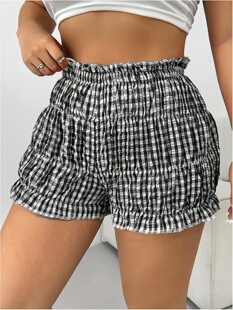 J 73441 Women's Checkered Shorts ���Ӷ�ѝ �W���羳���R�d��