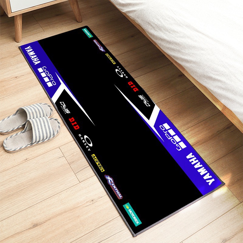 Cross-border Amazon temu motorcycle logo crystal velvet floor mat bedroom dirty easy to take care of bedside blanket in stock