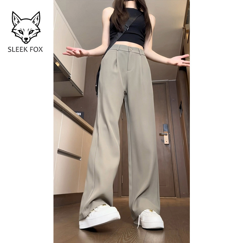 2025 Summer Thin Cool-Feel Premium Suit Pants, Loose Straight Leg, Korean Style, Men's Commuter Casual Trousers
