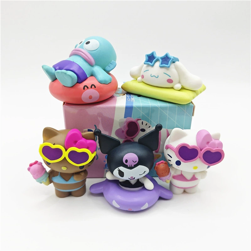 Swimming pool, doll, swimwear, fishes, minifigure, Cinnamoroll
