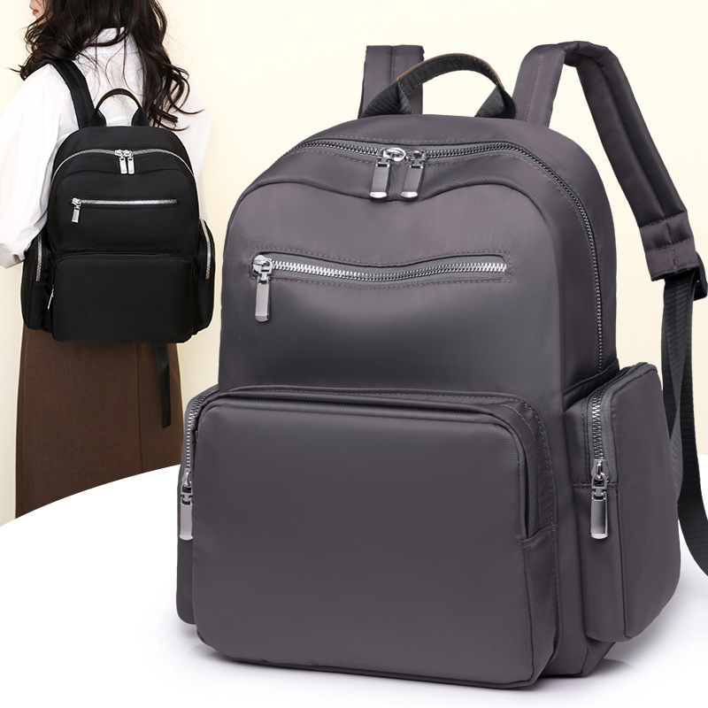 2024 nueva mochila de nailon para mujer, simple y versátil, portátil, mochila de viaje de gran capacidad, mochila escolar para estudiantes