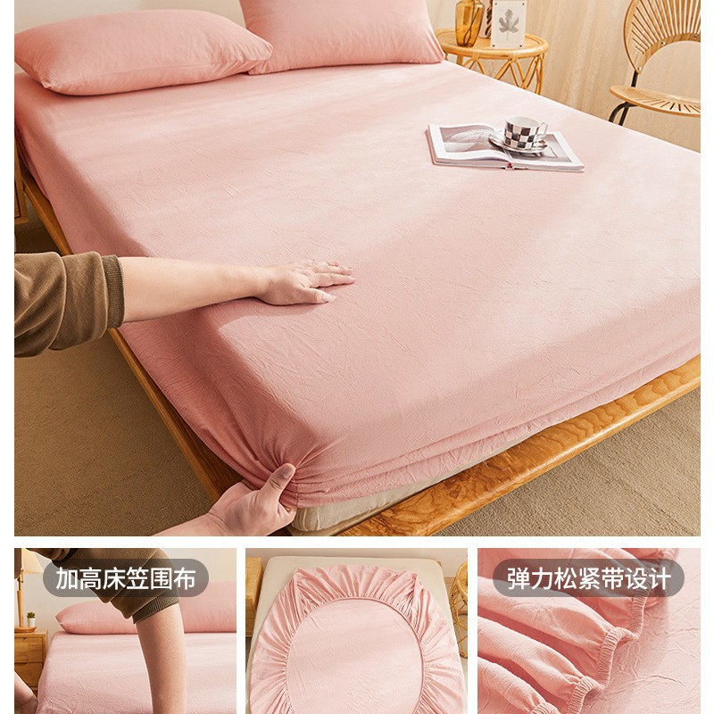 Nuevo estilo 2025 nuevo estilo sábana de algodón de una pieza cubierta protectora de colchón cubierta de cama juego de tres piezas de algodón lavado cuatro estaciones universal
