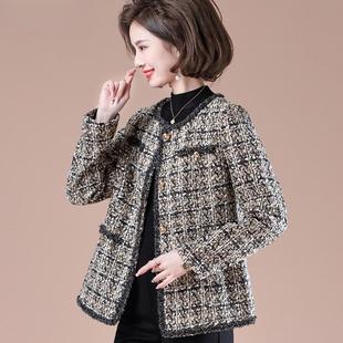 Mom's Spring & Fall Small Fragrant Style Jacket, Short Style, 2025 New Style, Middle-Aged and Elderly Women's Autumn and Winter Clothing, Fashionable Cardigan Top