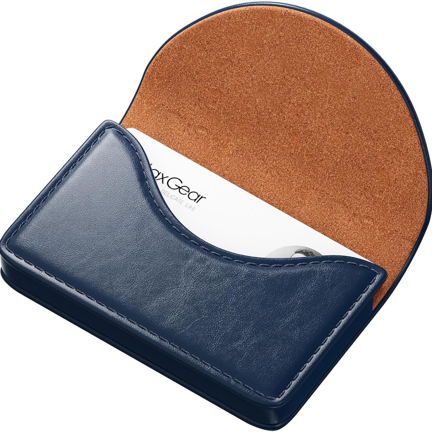 Bolsa de tarjetas de visita magnética de cuero de comercio exterior personalizada, caja de tarjetas portátil de gran capacidad, caja de tarjetas de empresa de regalos