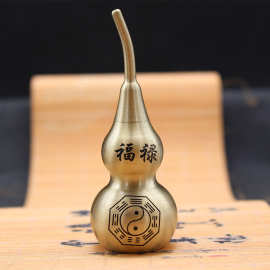 黄铜出入平安招财进宝吉祥如意铜葫芦福禄安康八卦拉丝封釉铜葫芦