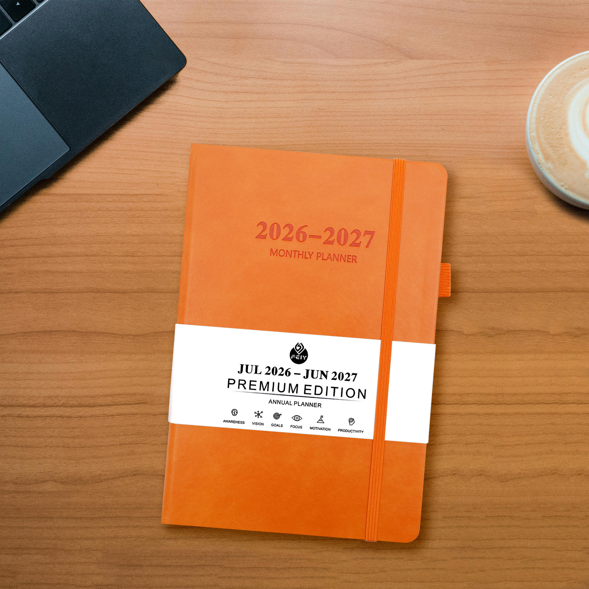 Planificador Semanal y Mensual Chino-Inglés 26-27, Agenda A5, Tapa Dura, Manual de Eficiencia y Autodisciplina, Personalizable