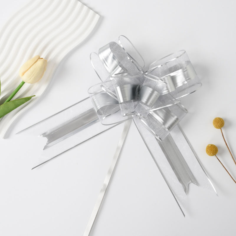 Transfronterizo grande 70 color metálico nieve arco brillante mano embalaje de regalos de flores de Navidad