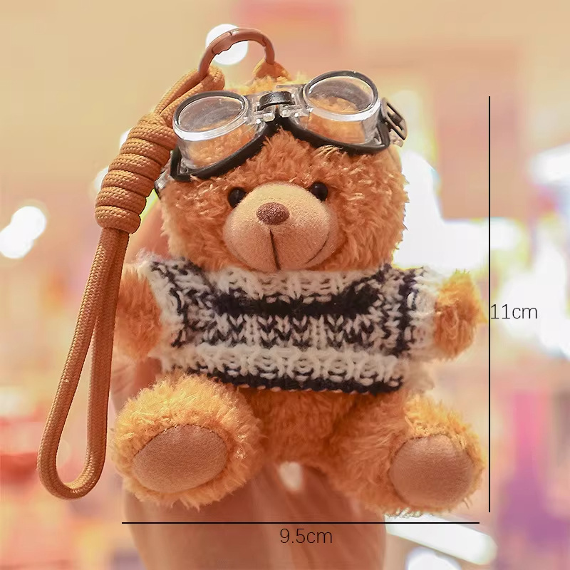 Juguetes de peluche trajes suéter osos colgante llavero adorable Teddy Bear bolso colgante pequeño regalo