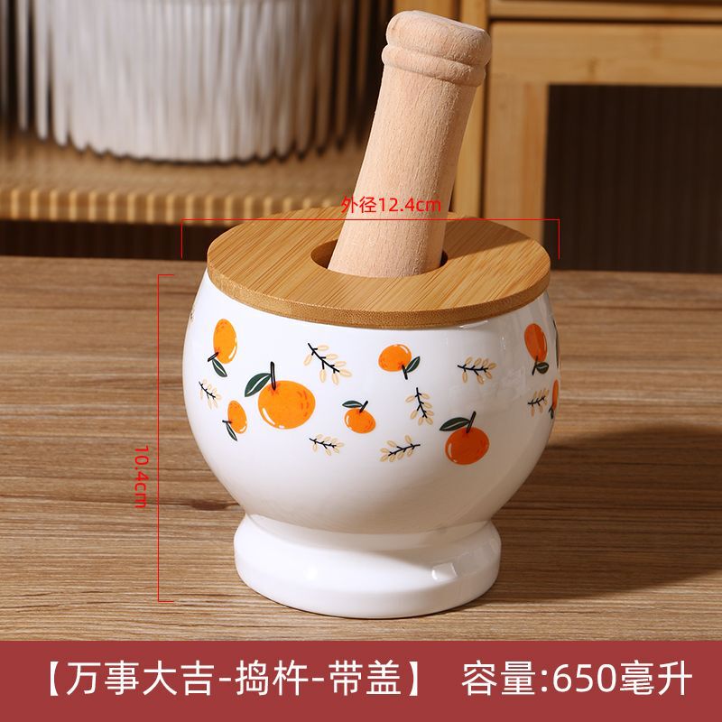 レトロな厚みのあるガーリックミル、蓋付き手押しガーリックミル、蓋付き業務用ガーリックミル、磁器ガーリックミル|undefined